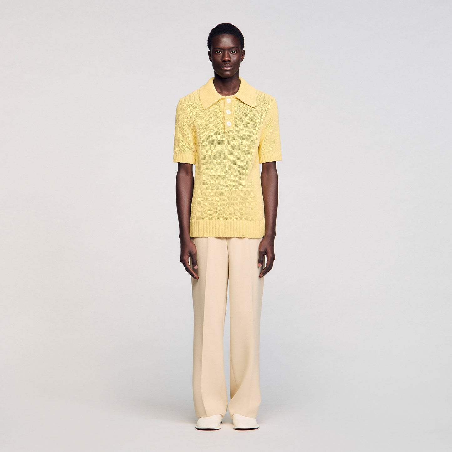 Sandro Knit polo shirt Yellow