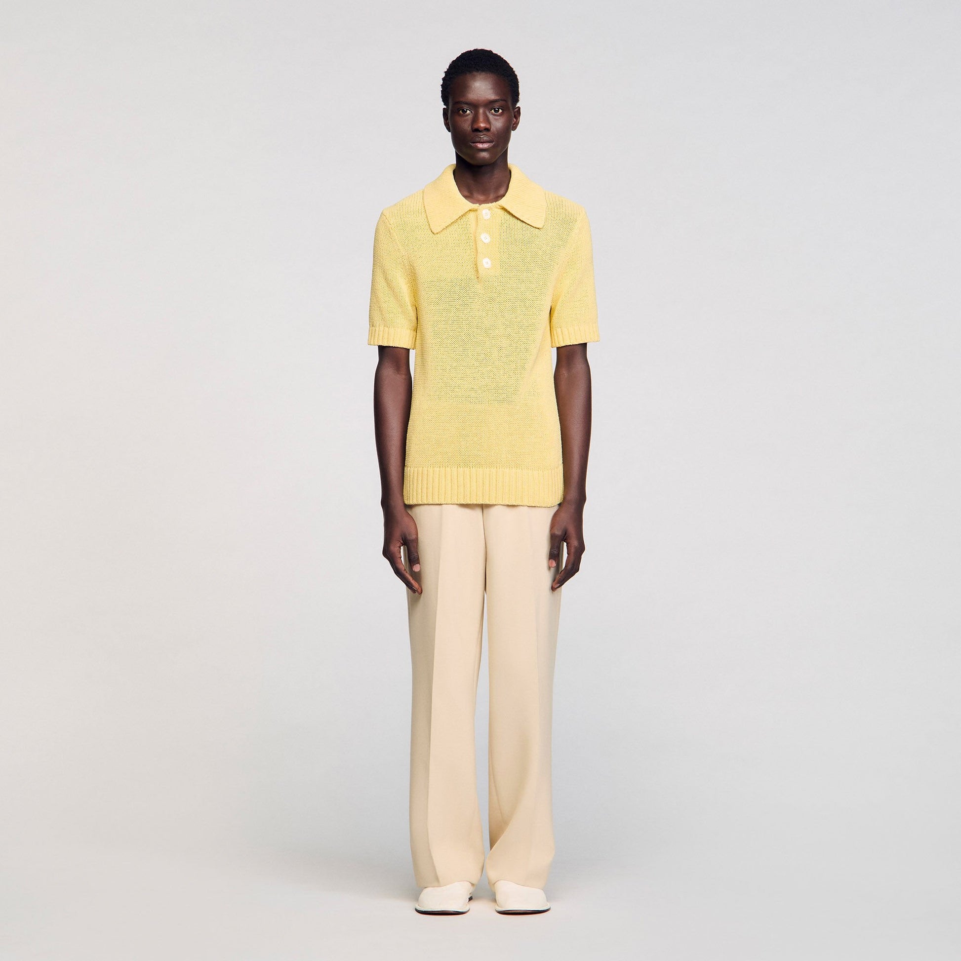 Sandro Knit polo shirt Yellow