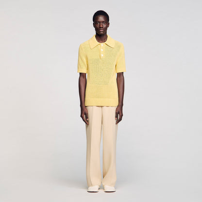 Sandro Knit polo shirt Yellow