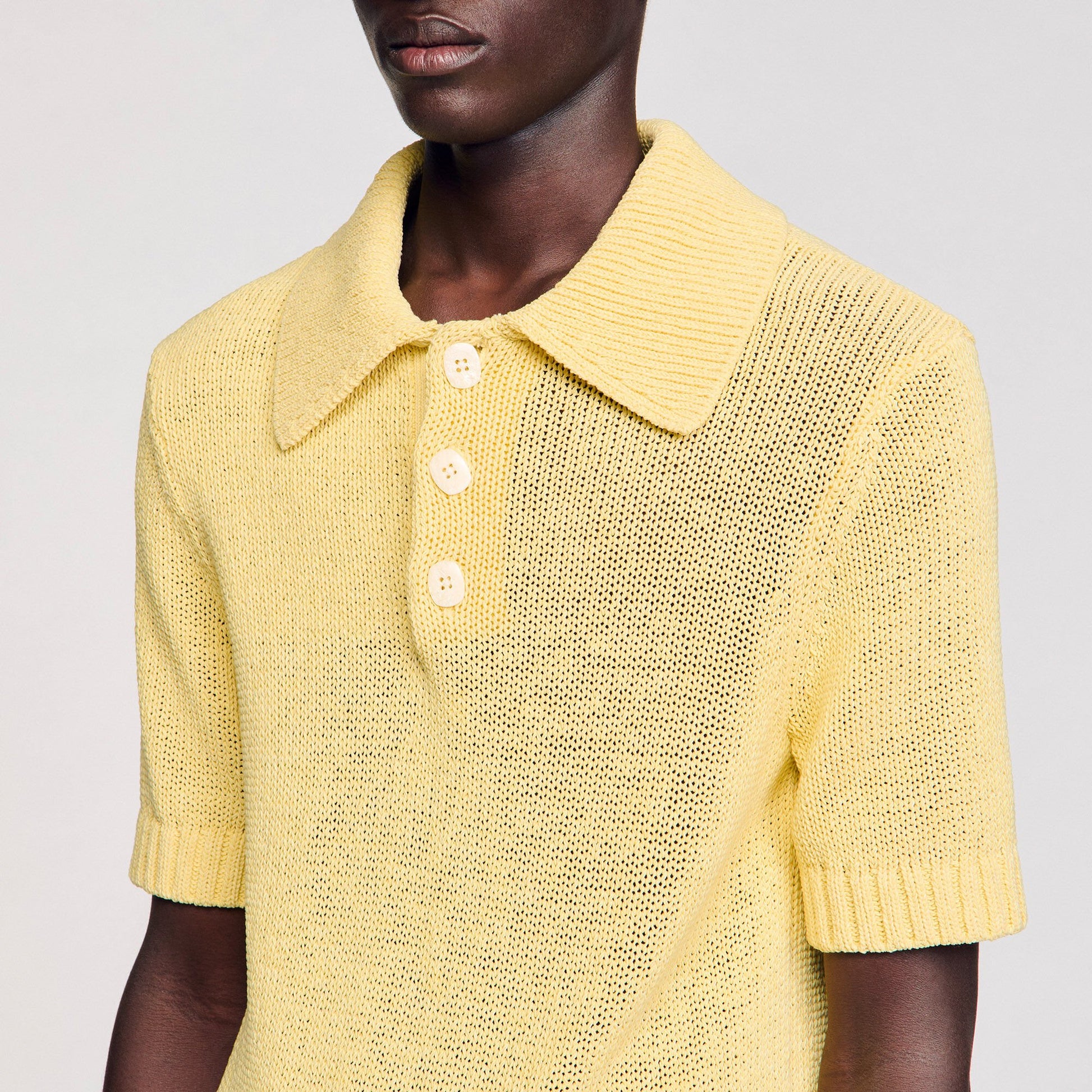 Sandro Knit polo shirt Yellow