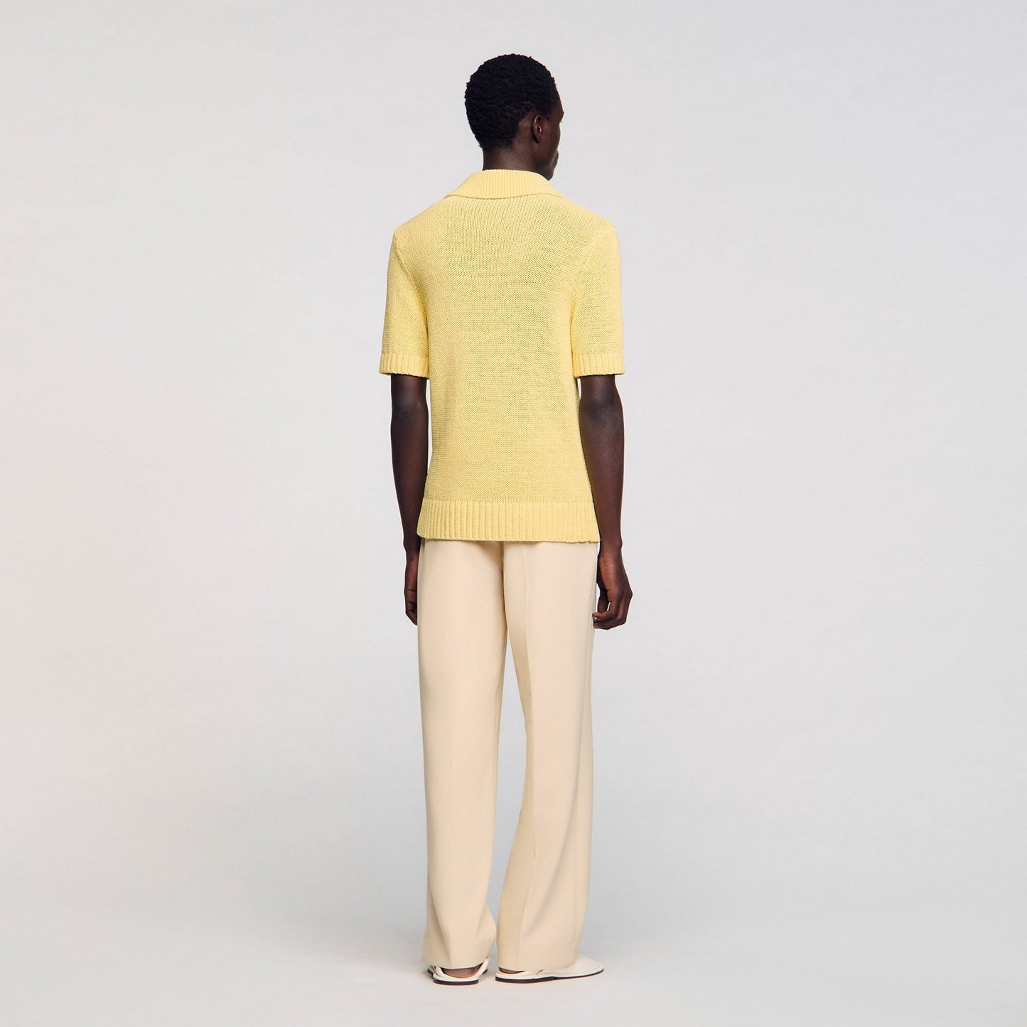 Sandro Knit polo shirt Yellow
