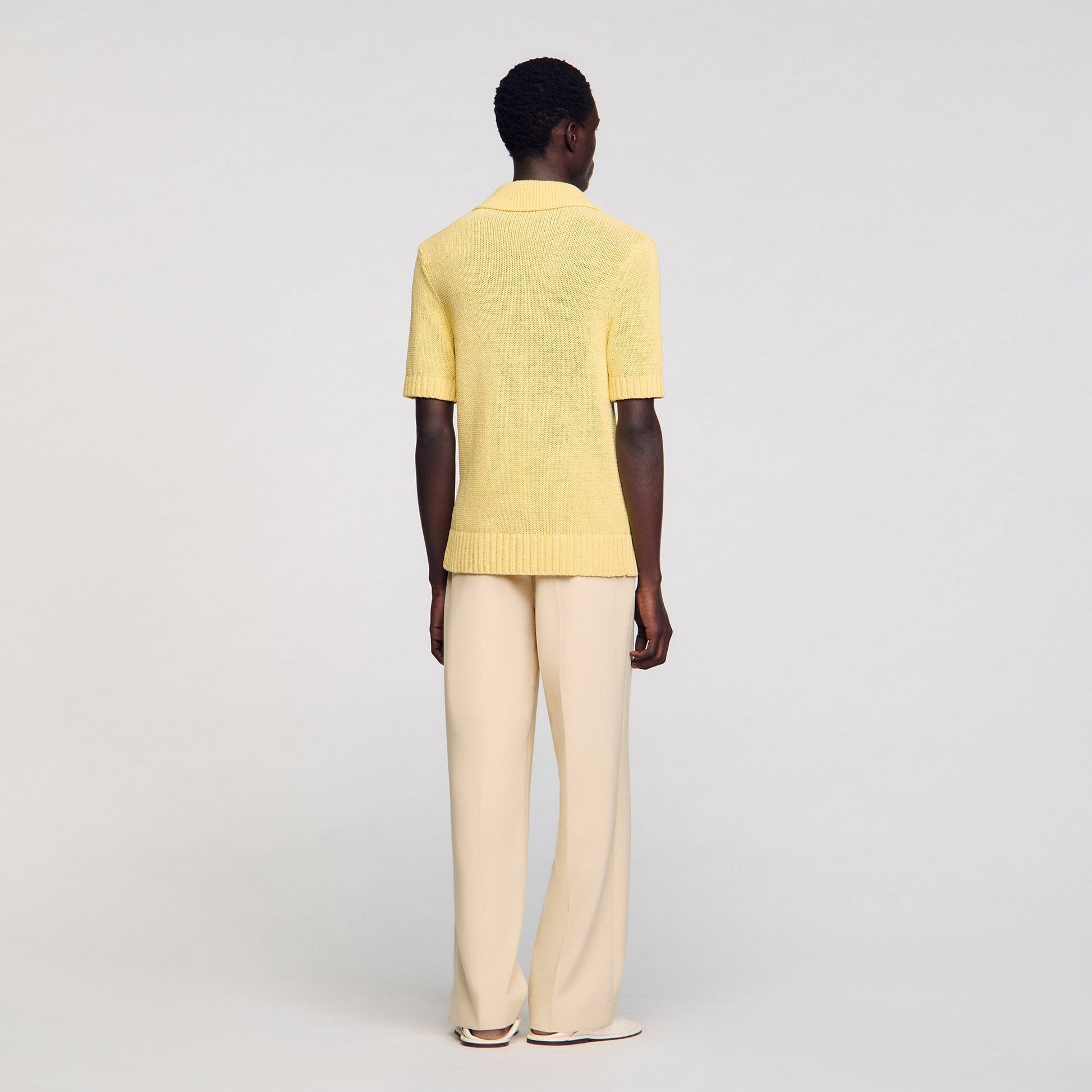 Sandro Knit polo shirt Yellow