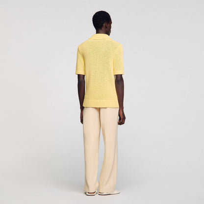 Sandro Knit polo shirt Yellow