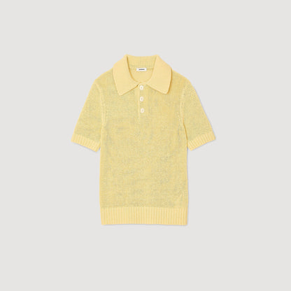Sandro Knit polo shirt Yellow