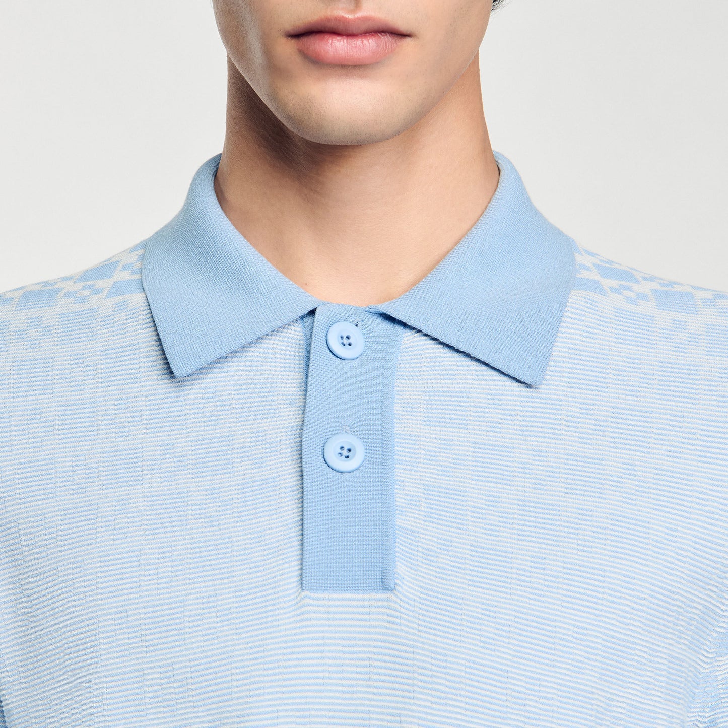 Sandro Square Cross polo shirt Blue Sky