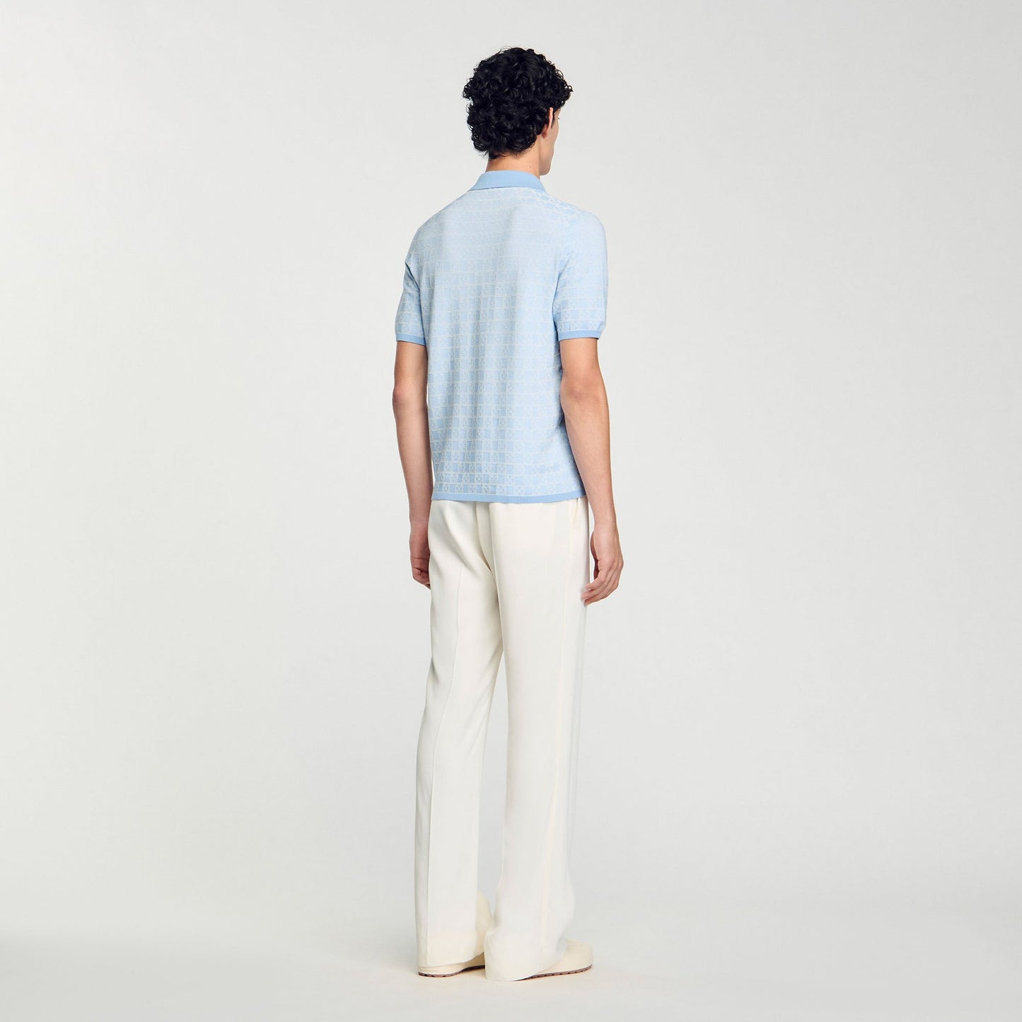 Sandro Square Cross polo shirt Blue Sky