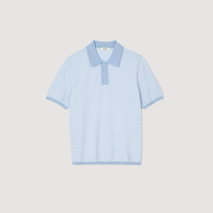 Sandro Square Cross polo shirt Blue Sky