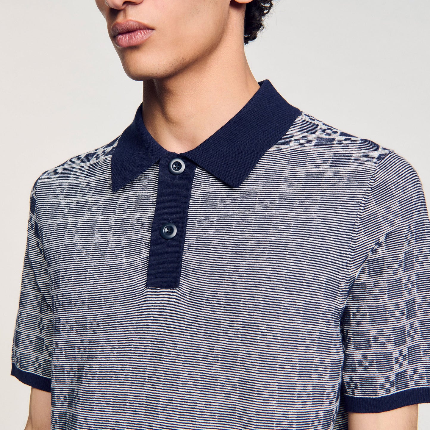 Sandro Square Cross polo shirt Navy Blue