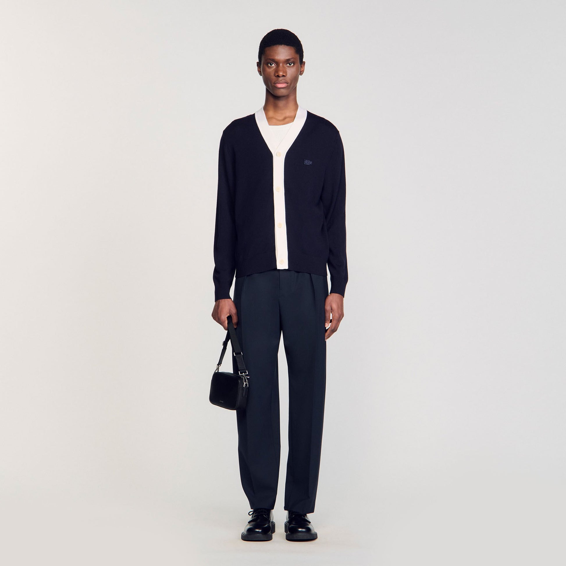 Sandro Cardigan with patches Navy Blue