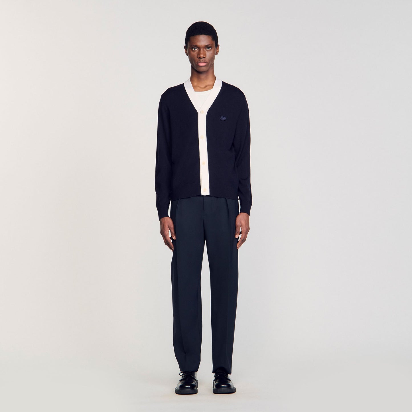 Sandro Cardigan with patches Navy Blue