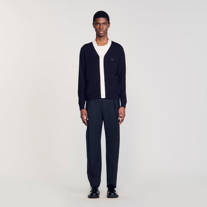 Sandro Cardigan with patches Navy Blue