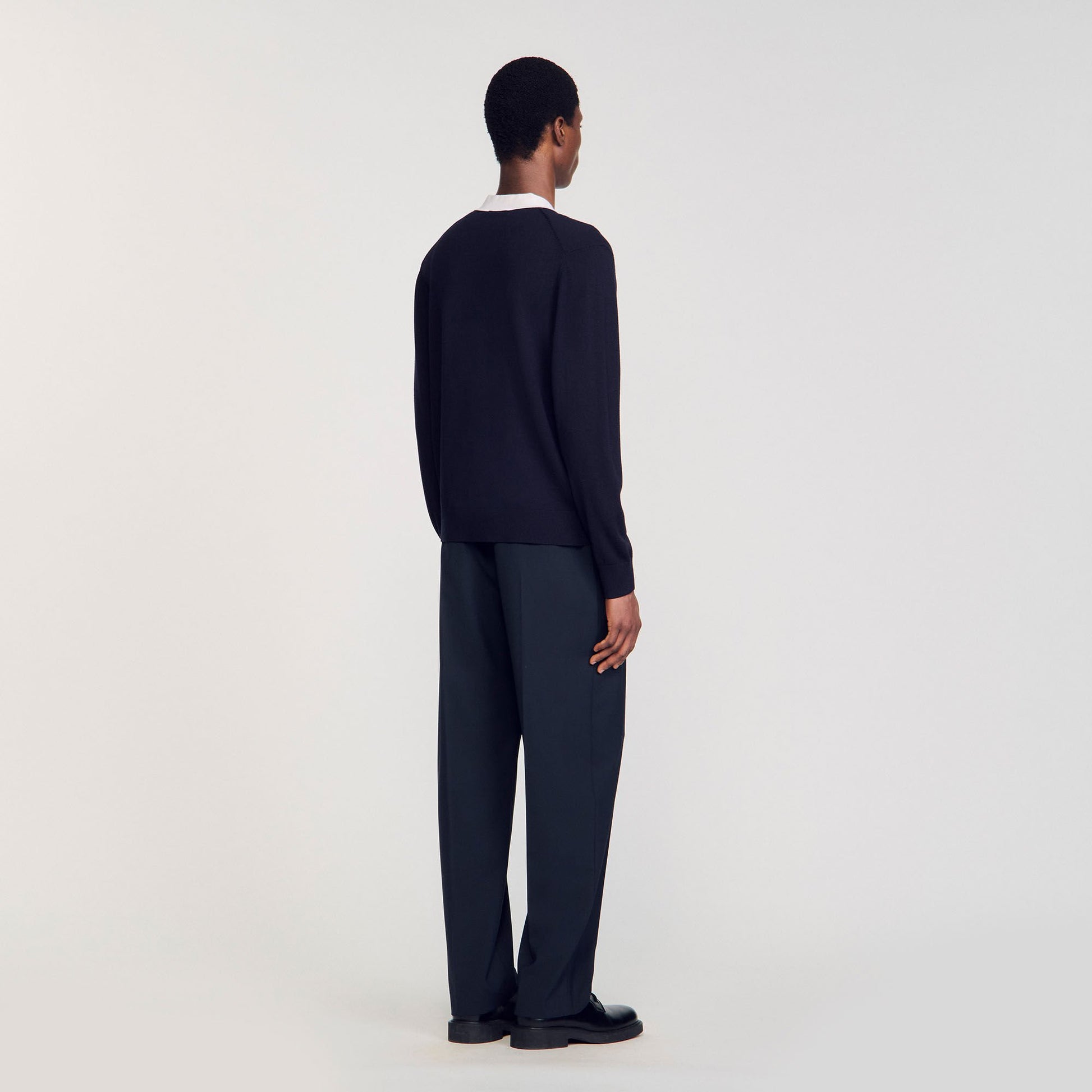 Sandro Cardigan with patches Navy Blue
