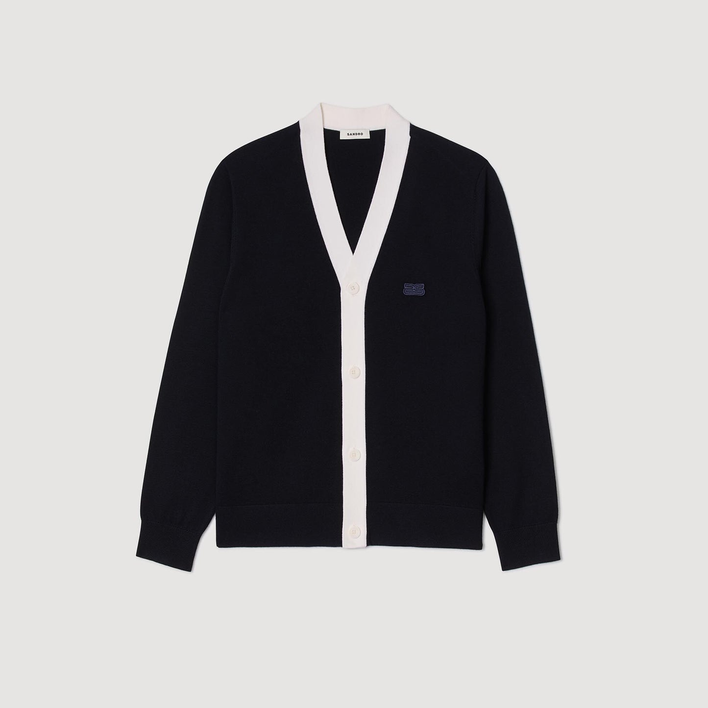 Sandro Cardigan with patches Navy Blue