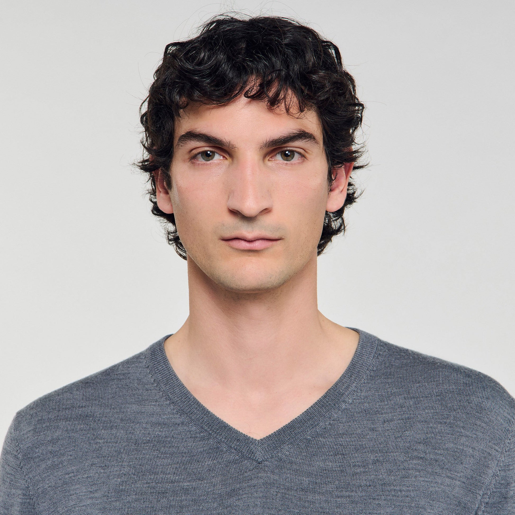 Sandro Fine wool sweater Light Grey Chine