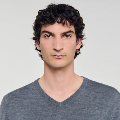 Sandro Fine wool sweater Light Grey Chine