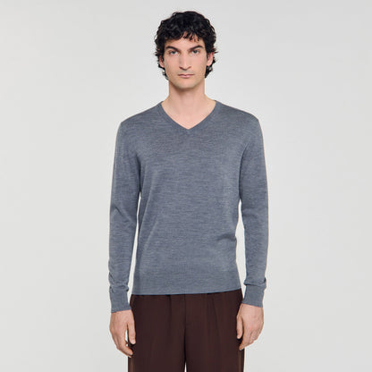Sandro Fine wool sweater Light Grey Chine