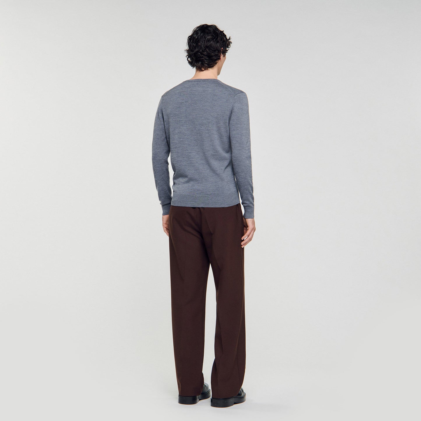 Sandro Fine wool sweater Light Grey Chine