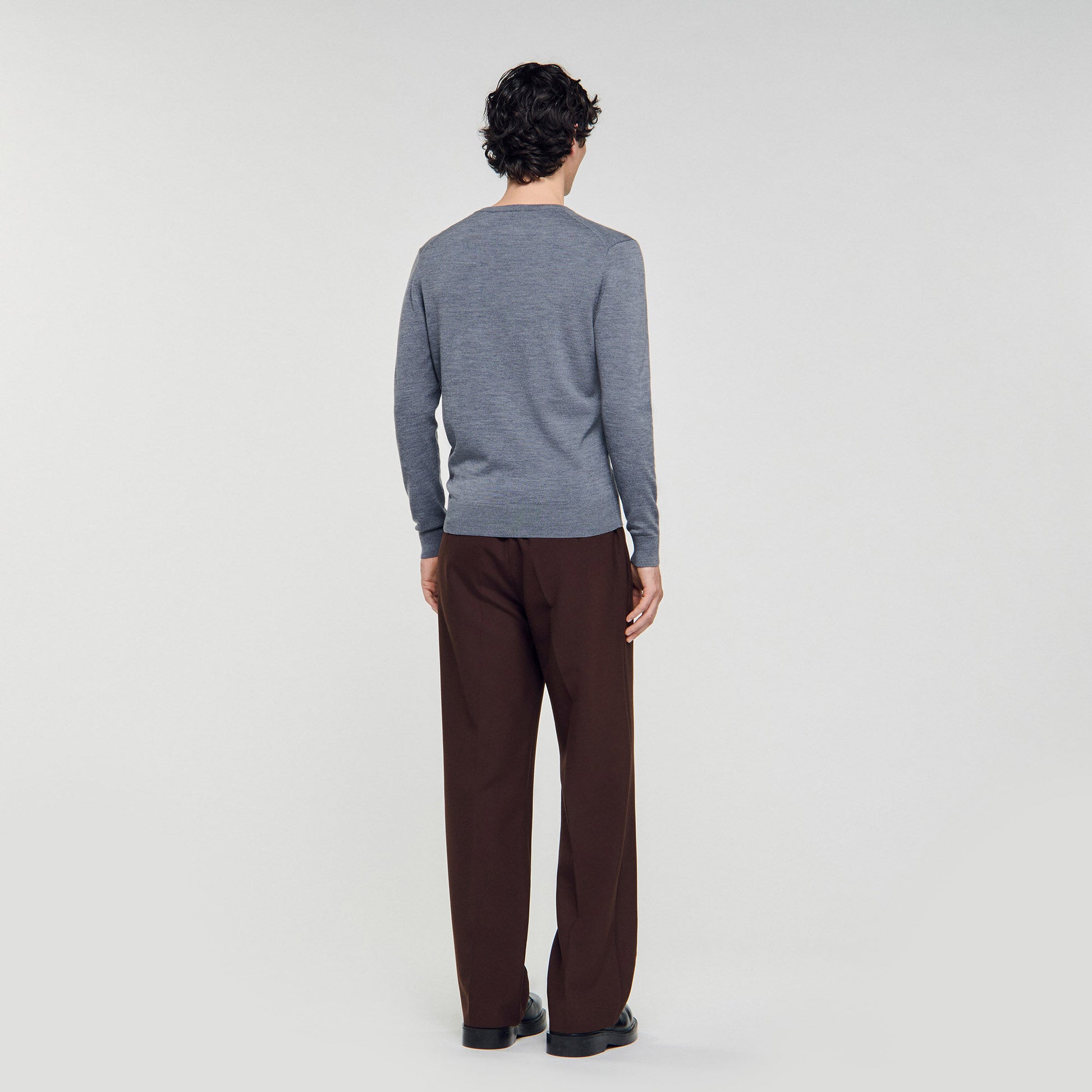 Sandro Fine wool sweater Light Grey Chine