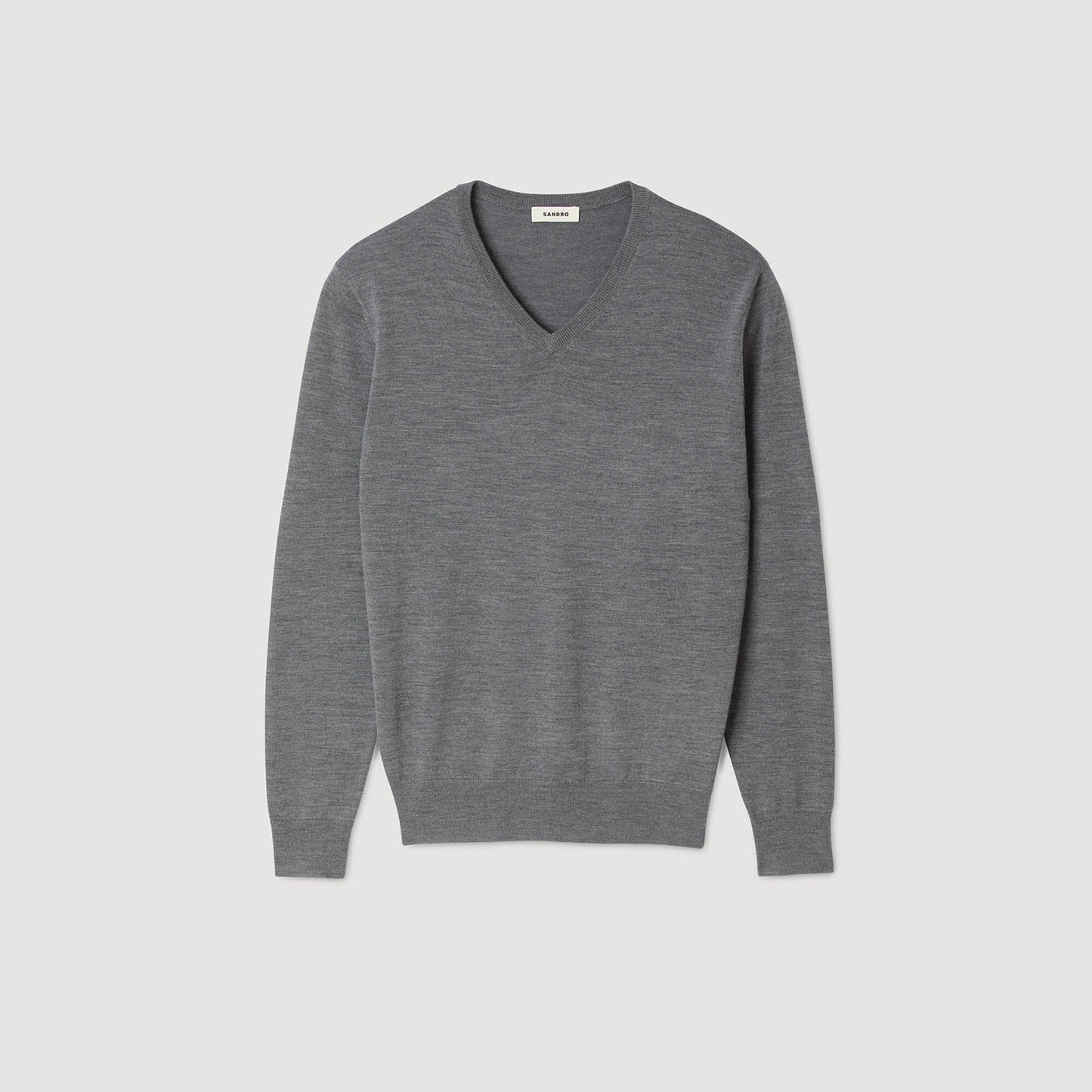 Sandro Fine wool sweater Light Grey Chine