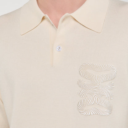 Sandro Polo with rope embroidery Butter Cream