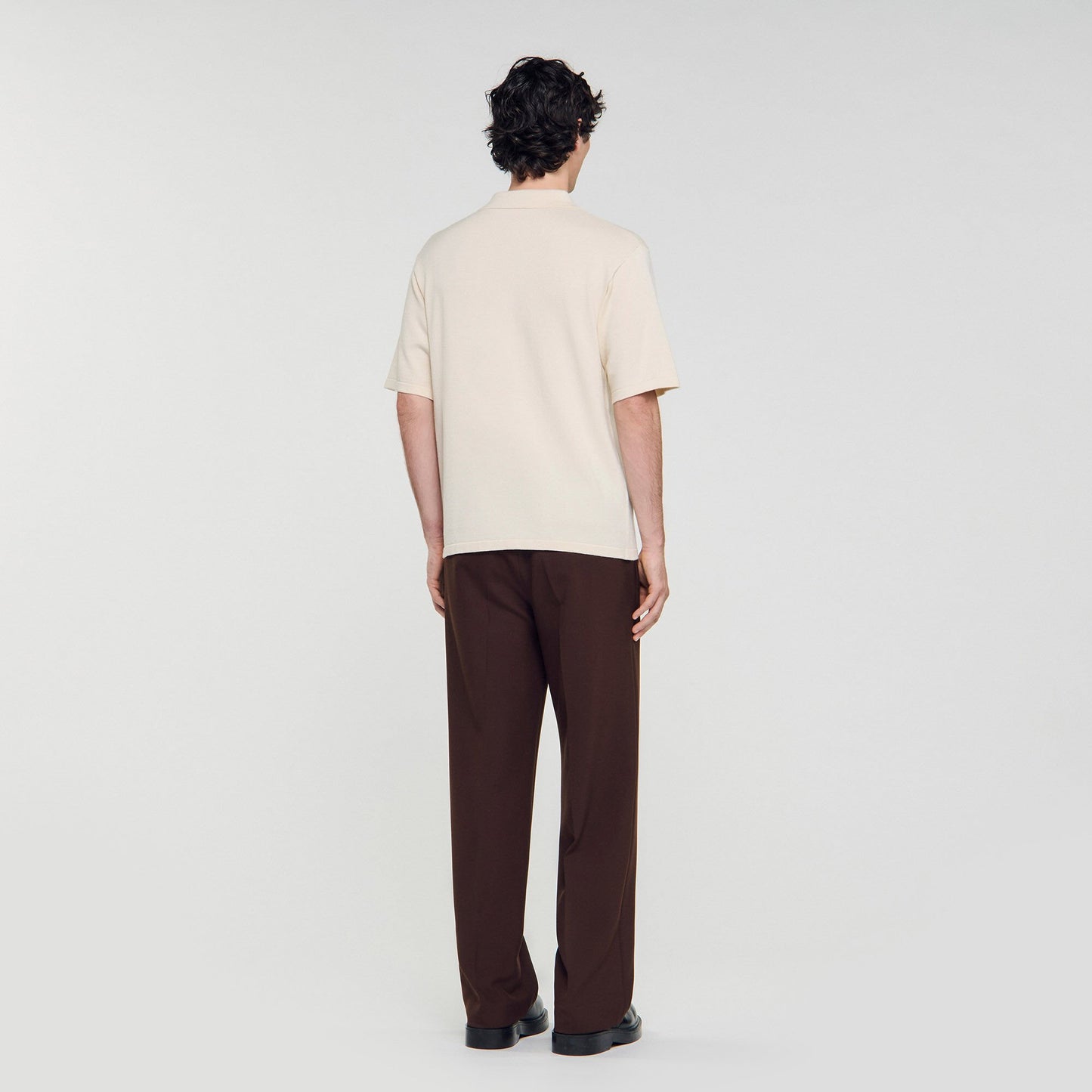 Sandro Polo with rope embroidery Butter Cream