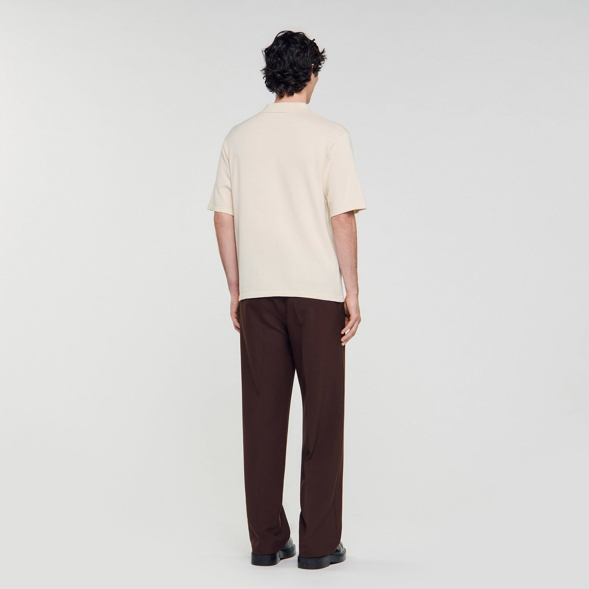 Sandro Polo with rope embroidery Butter Cream