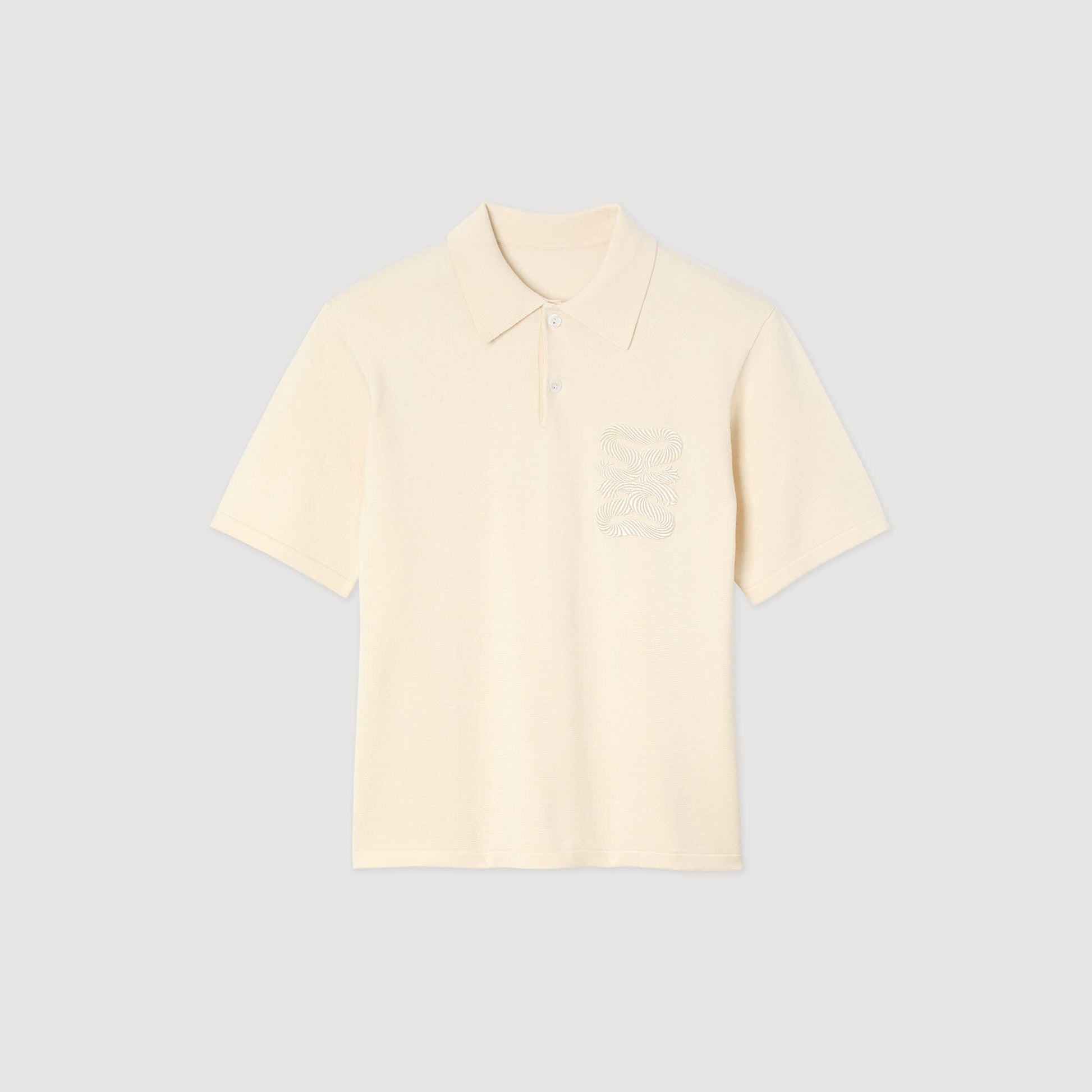 Sandro Polo with rope embroidery Butter Cream