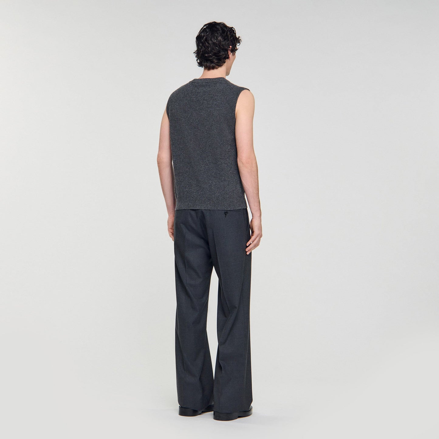Sandro Cashmere sweater vest Heather Charcoal