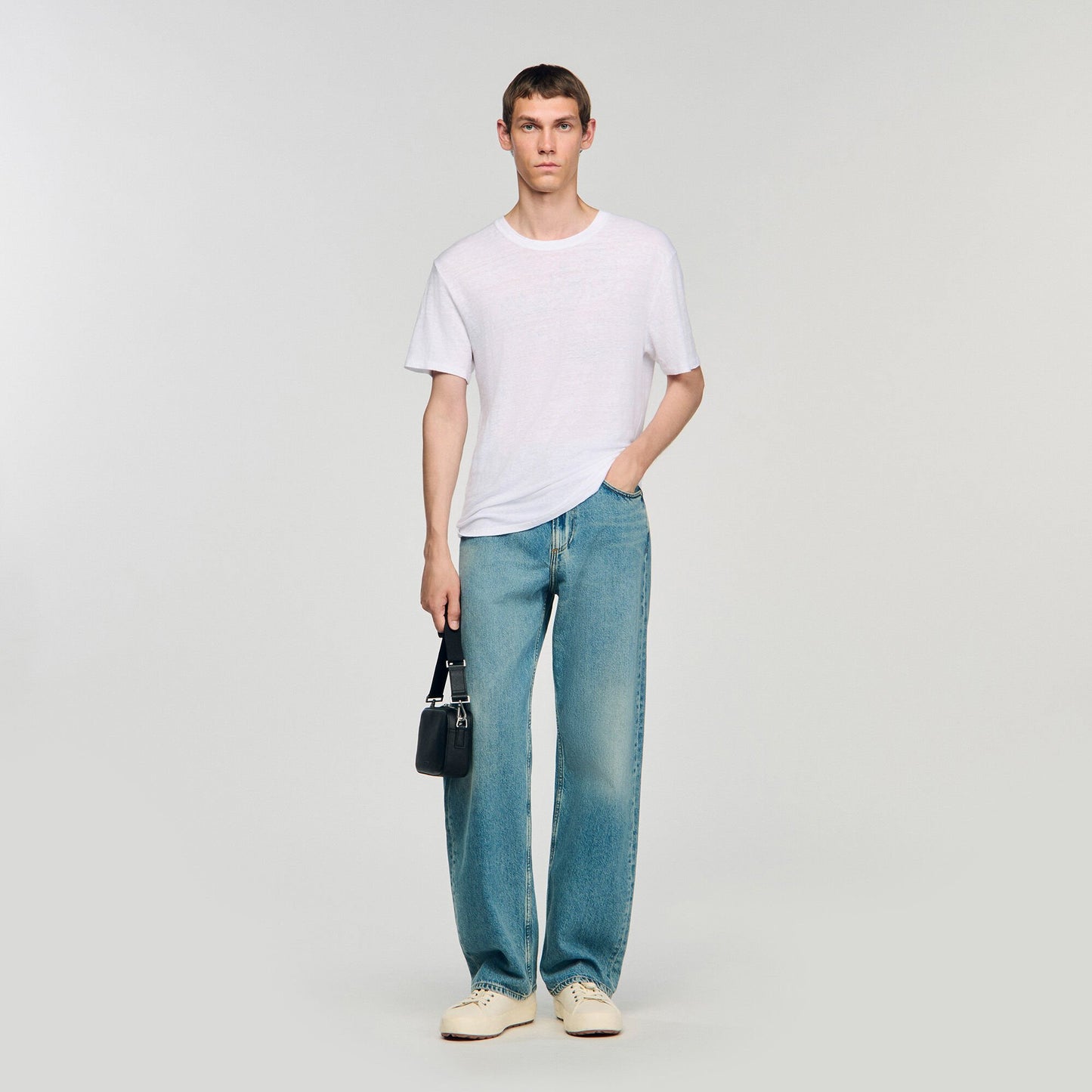 Sandro Certified linen T-shirt White
