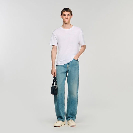 Sandro Certified linen T-shirt White