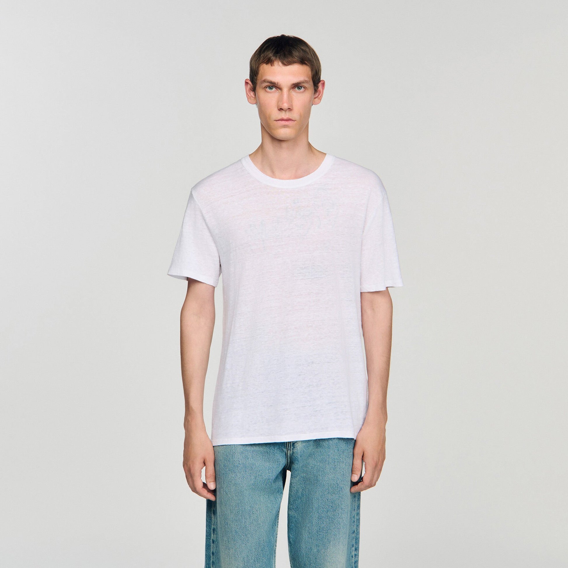 Sandro Certified linen T-shirt White