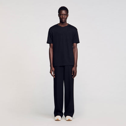 Sandro Certified linen T-shirt Black