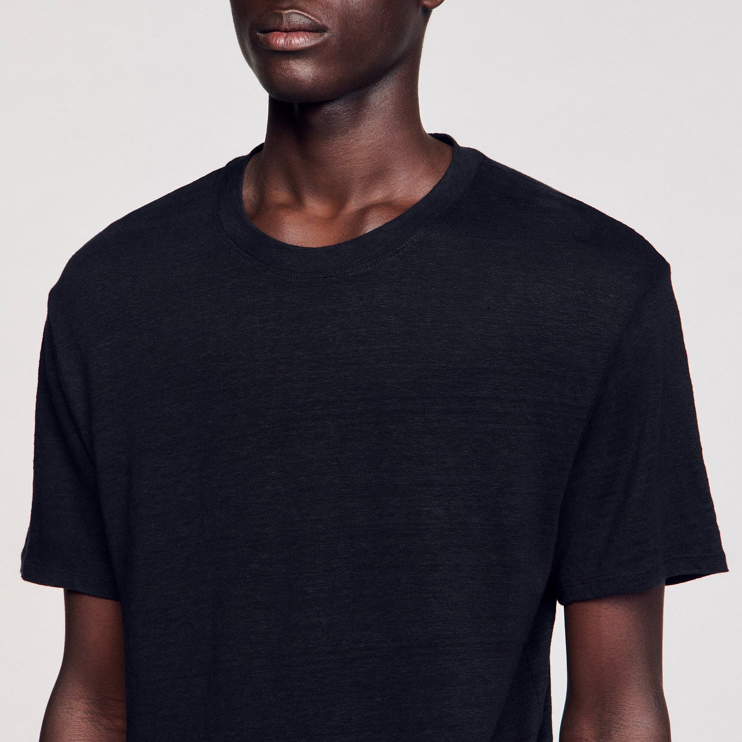 Sandro Certified linen T-shirt Black