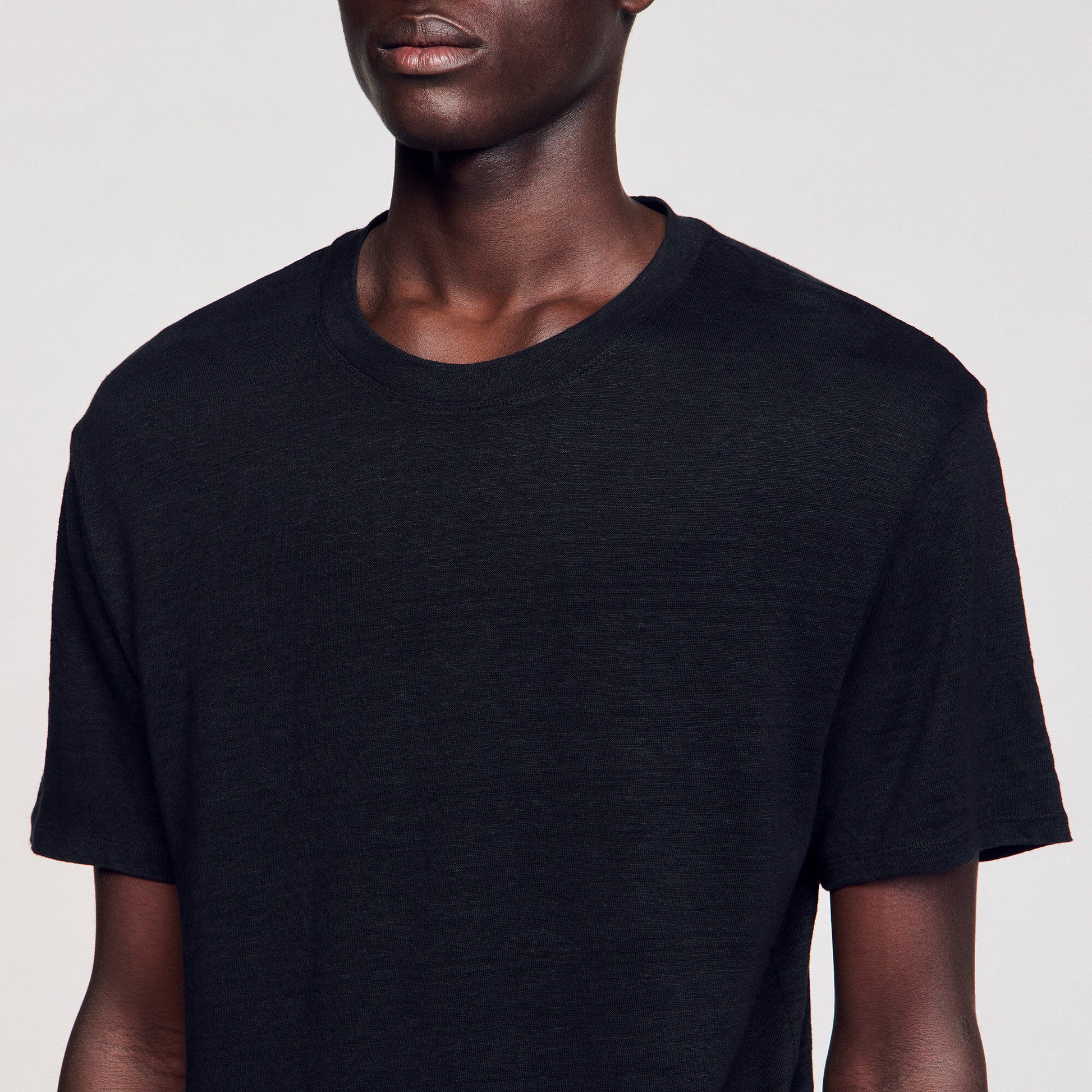 Sandro Certified linen T-shirt Black