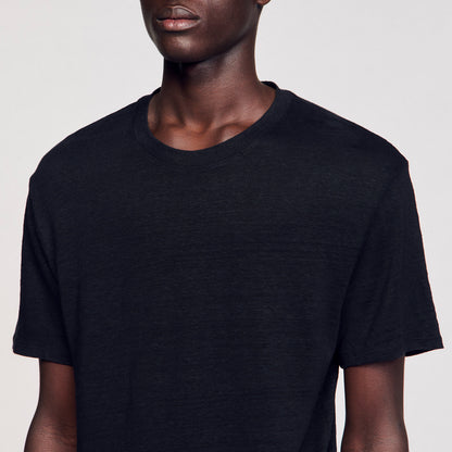 Sandro Certified linen T-shirt Black