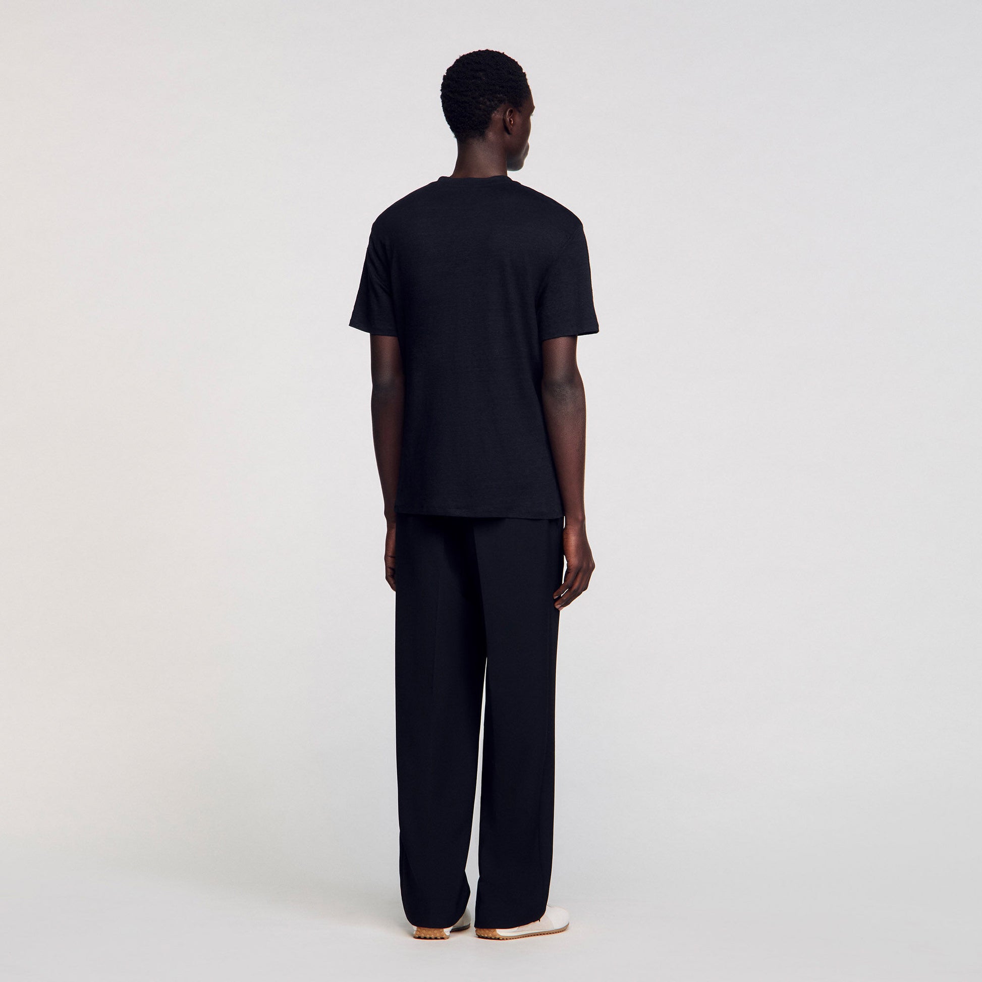 Sandro Certified linen T-shirt Black
