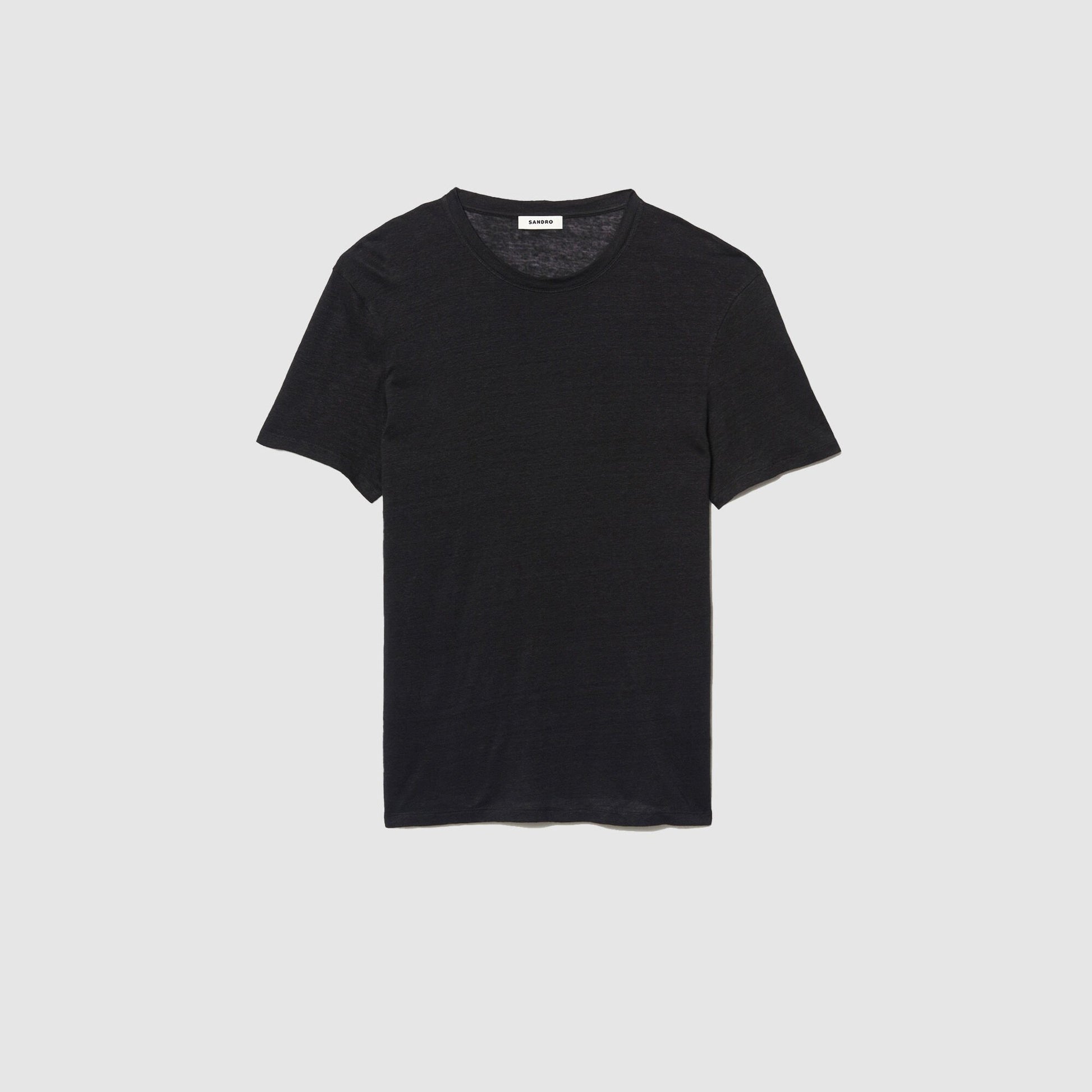 Sandro Certified linen T-shirt Black