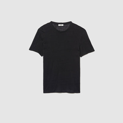 Sandro Certified linen T-shirt Black