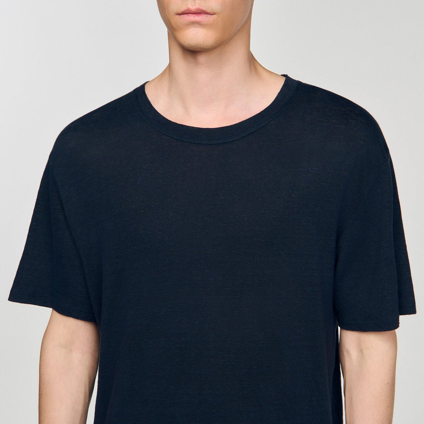 Sandro Certified linen T-shirt Navy Blue