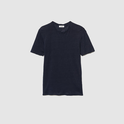 Sandro Certified linen T-shirt Navy Blue