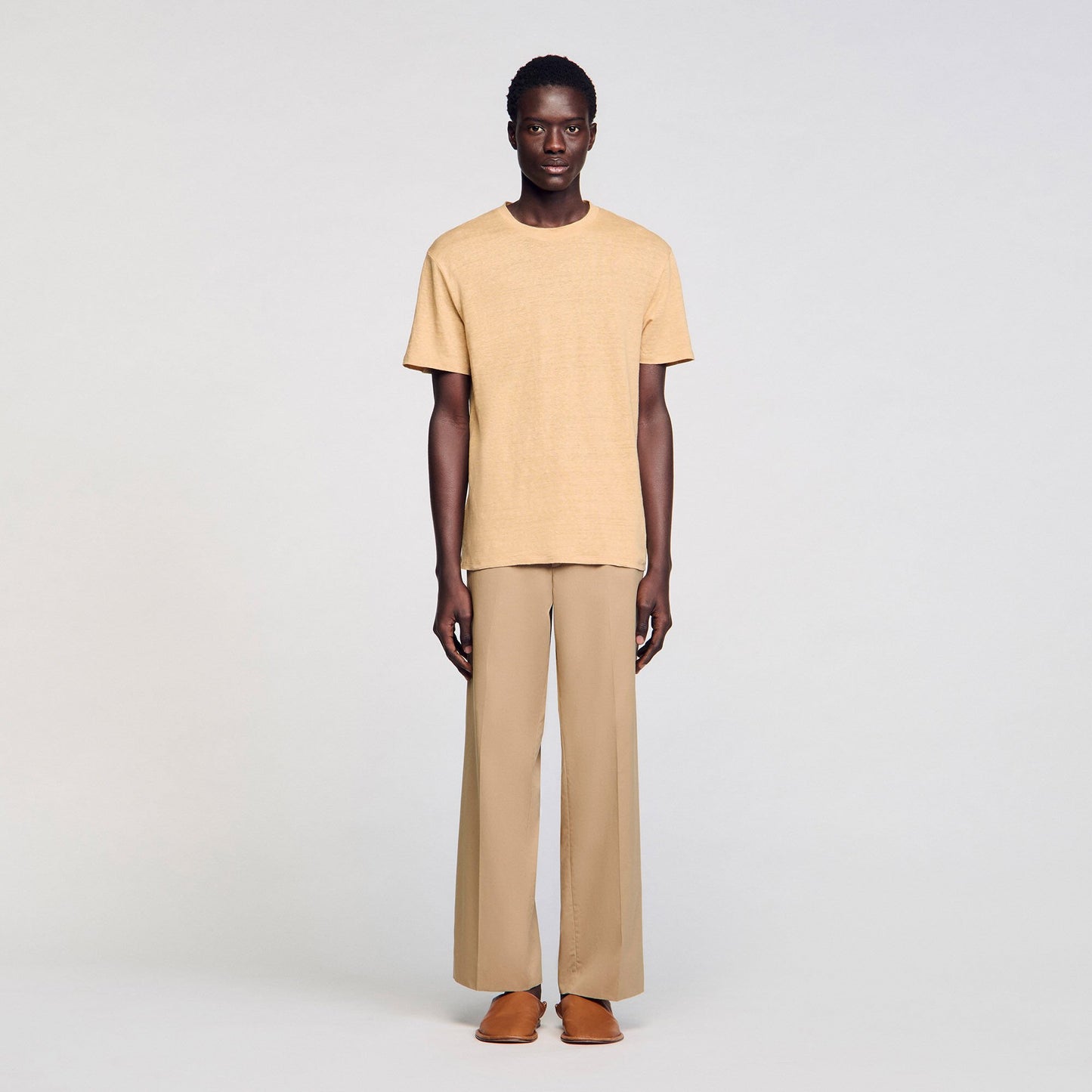 Sandro Linen T-shirt Nut