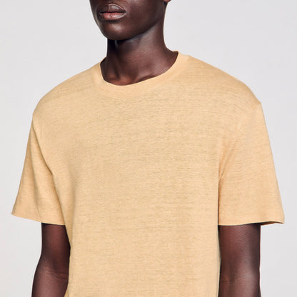 Sandro Linen T-shirt Nut