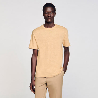 Sandro Linen T-shirt Nut