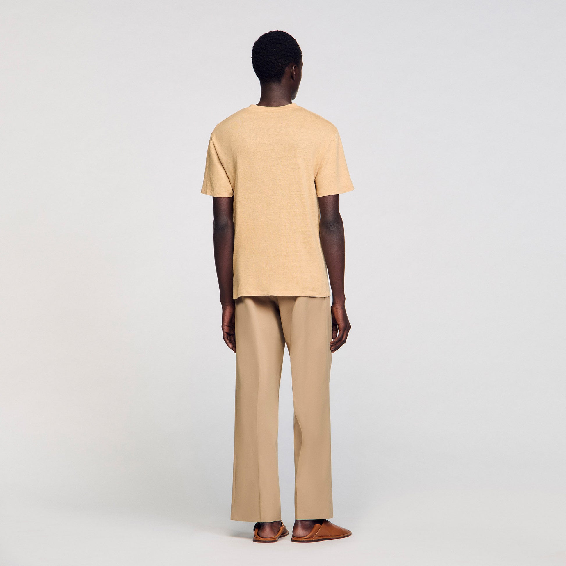 Sandro Linen T-shirt Nut