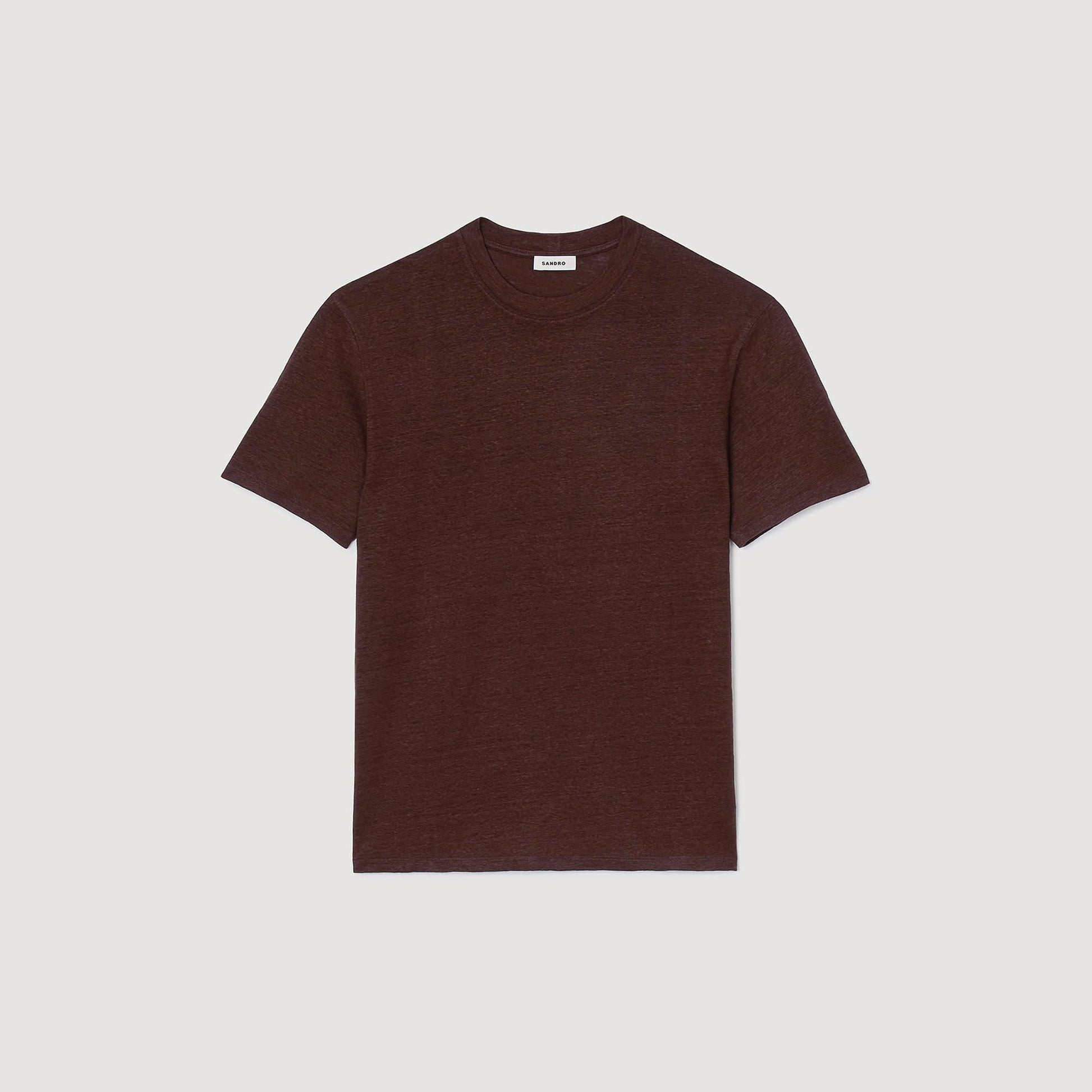 Sandro Certified linen T-shirt Moka.