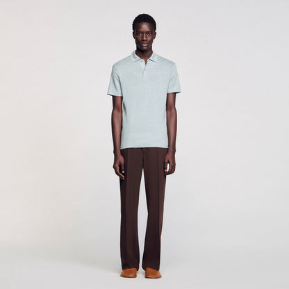 Sandro Linen polo shirt Chambray