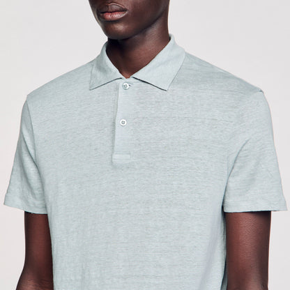 Sandro Linen polo shirt Chambray