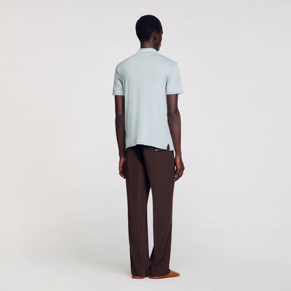 Sandro Linen polo shirt Chambray