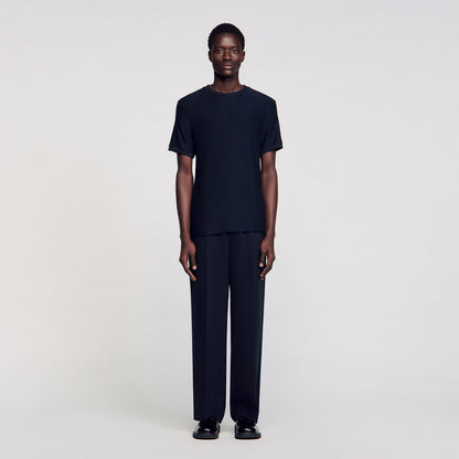 Sandro Mock neck T-shirt Midnight Blue