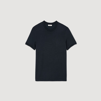Sandro Mock neck T-shirt Midnight Blue